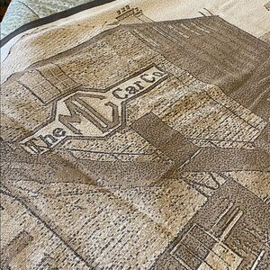 Vintage The MG Car Co Tapestry Blanket approx 48 x 64 inches